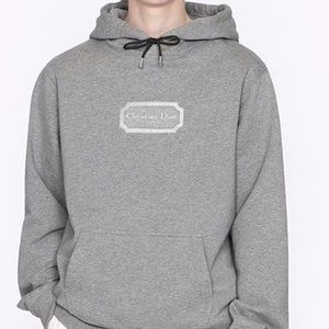 DIOR Men's Gray Hoodie Sweatshirt
